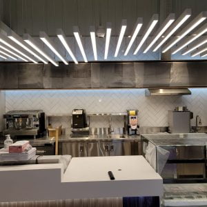 business desk lights setup