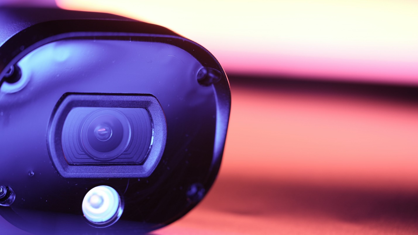 A camera on wall as part of a home security camera installation