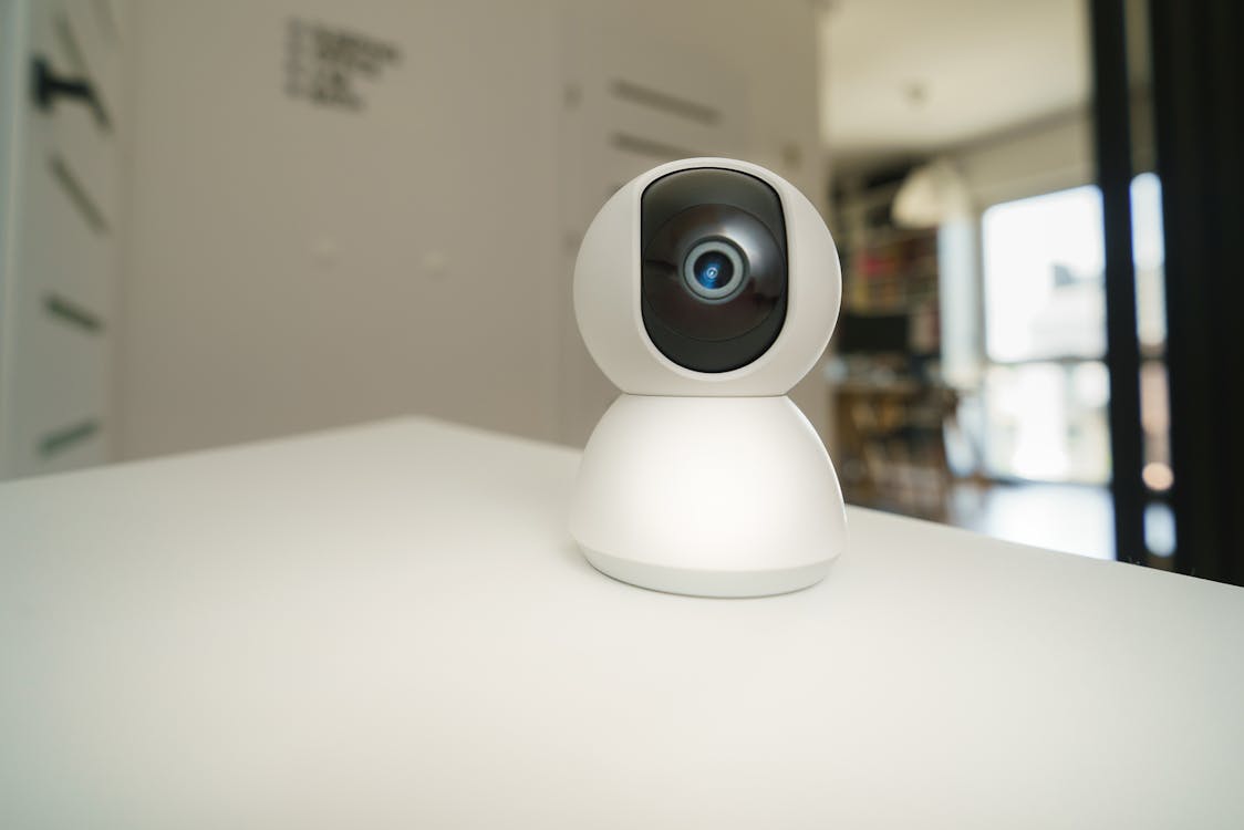 A modern home security surveillance camera designed for advanced protection of commercial properties